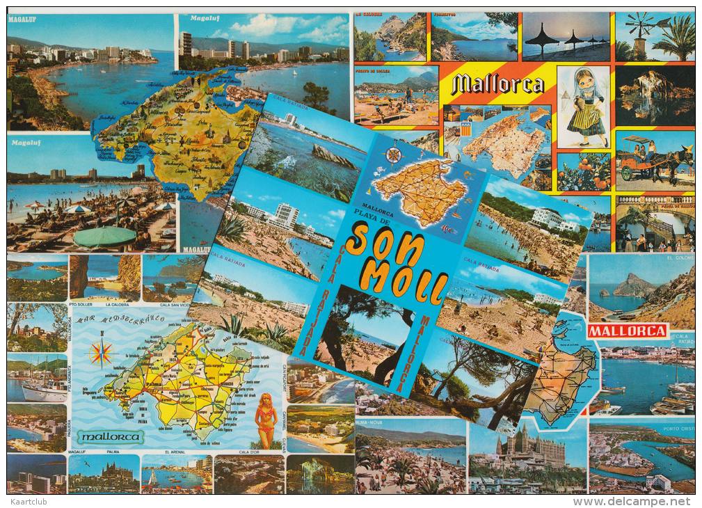 9 POSTCARDS - MAPS / CARTES  'MALLORCA'  Multiviews  - Espana/Spain - 5 - 99 Postcards