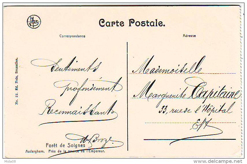 FORET DE SOIGNES. AUDERGHEM OUDERGEM. PRES DE LA SOURCE DE L'EMPEREUR . N: 22 Ed. NELS - Auderghem - Oudergem