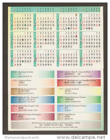 Macau Portugal Calendrier De La Poste 1997 Buffle Macau Post Buffalo Calendar 1997 - Formato Piccolo : 1991-00