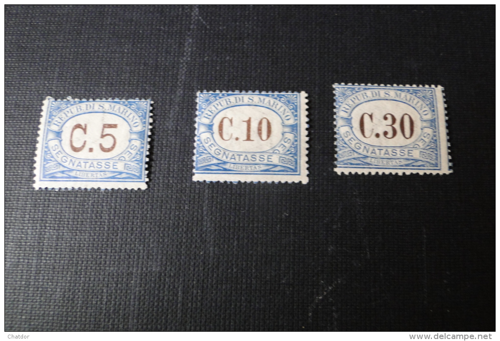 Saint Marin Timbres Taxe N° 1, 2 Et 4  MH* - Timbres-taxe