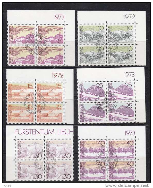 1972/73  N° 511 à 525  BLOCS DE 4  OBLITERES                    CATALOGUE ZUMSTEIN - Oblitérés