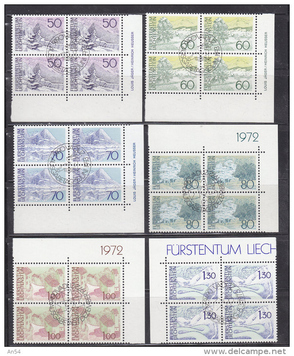 1972/73  N° 511 à 525  BLOCS DE 4  OBLITERES                    CATALOGUE ZUMSTEIN - Oblitérés