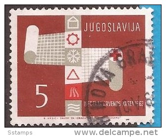 1962 X  JUGOSLAVIJA JUGOSLAWIEN ROTES KREUZ VERKEHR FEUER WASSER SCHNEE USED - Beneficenza