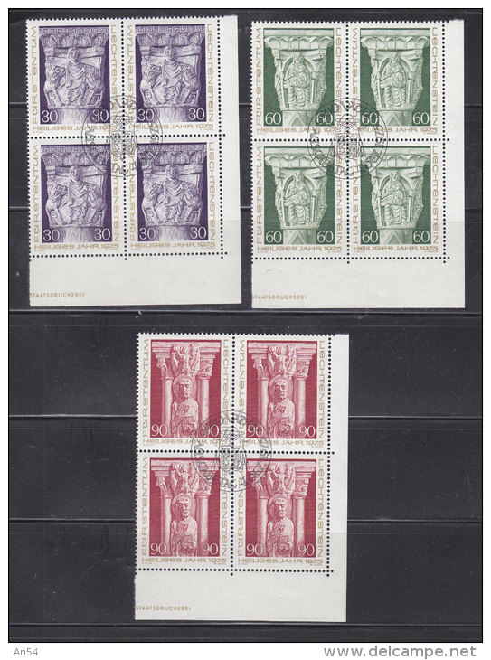 1975 N° 576 à 578   BLOCS  DE 4  OBLITERES                    CATALOGUE ZUMSTEIN - Used Stamps