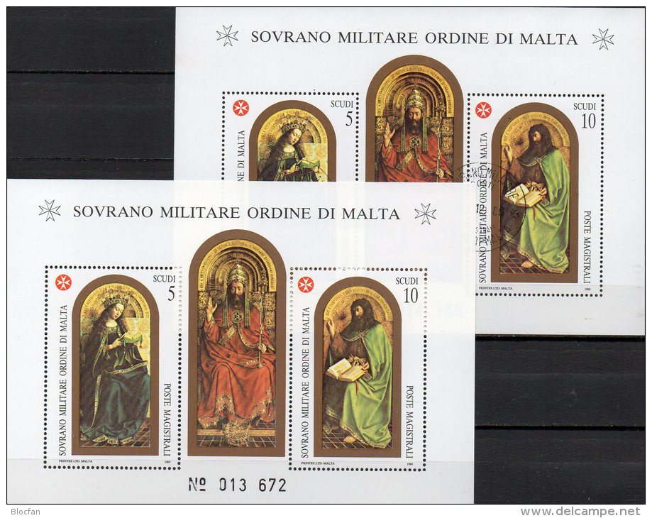 SMOM 1989 Gemälde San Giovanni Malteser Orden Block 27 **/ O 23€ Kunst Bf M/s Painting Bloc Art Sheet Of Ordre De Malte - Malta (Orde Van)