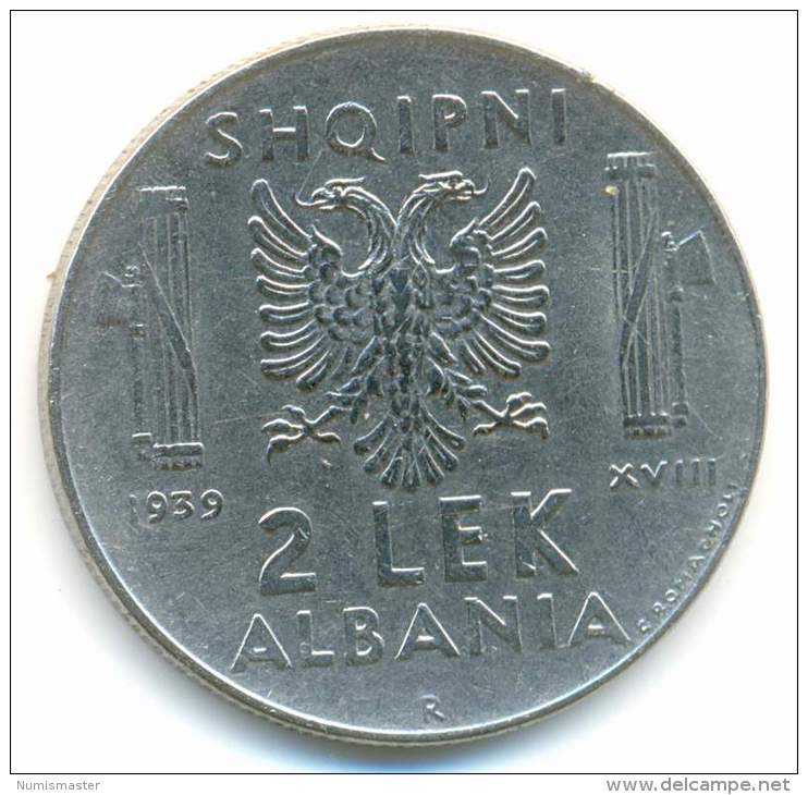 ALBANIA , 2 LEK 1939 R - Albanie