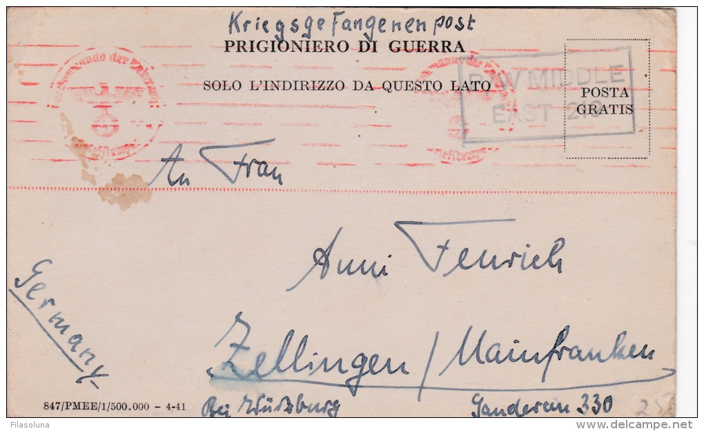 01098 Enteropostal Correspondance Des Prisioners De Guerre A Zellingen -Kriegsgefangenpost - Postales Privados - Usados