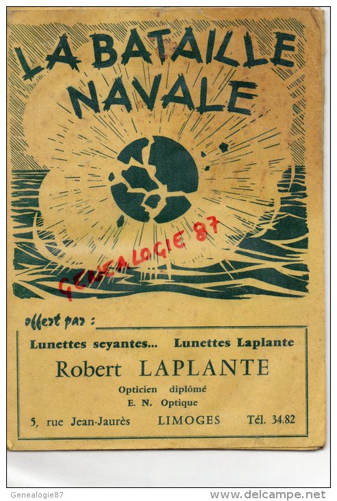 87-LIMOGES -RARE JEU DE LA BATAILLE NAVALE  ROBERT LAPLANTE OPTICIEN 5 RUE JEAN JAURES -BATEAUX -MINES-PIRATES-MUTINERIE - Sammlungen