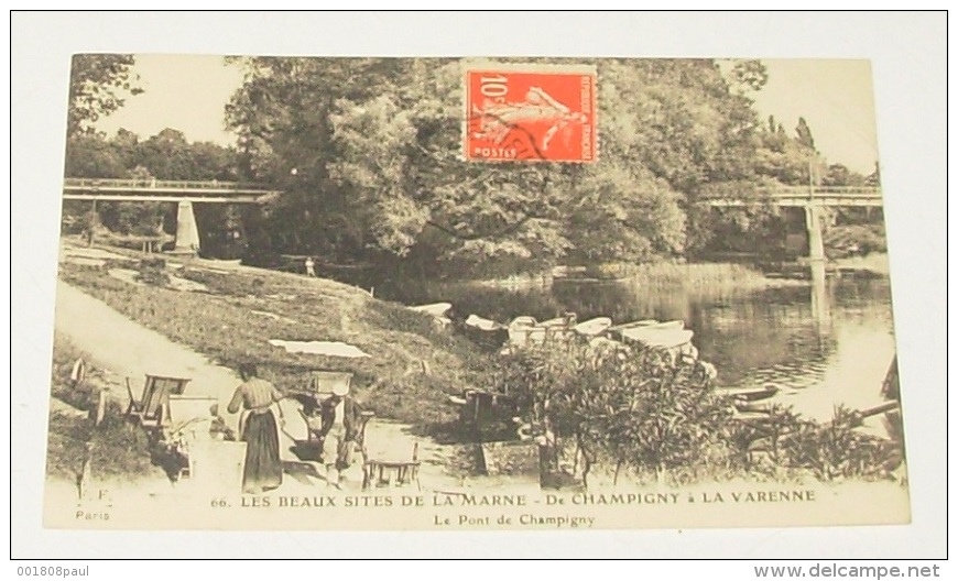 Les Beaux Sites De La Marne - De Champigny à La Varenne - Le Pont De Champigny :::: Animation - Barques - Bateaux - Champigny