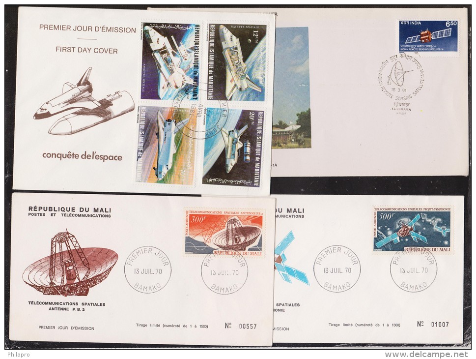 INDE+MALI+MAURITANIE  FDC  ESPACE  Réf  4458 - Hologramas