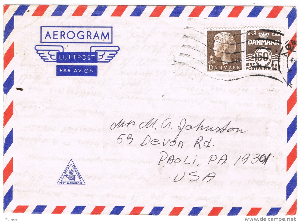 4410. Aerograma KASTRUP (Dinamarca) 1980 A Estados Unidos - Airmail