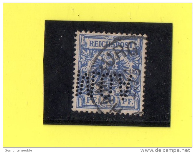 ,, PERFORE  ** A.O.M... ** ALLEMAGNE ,, EMPIRE ,, ** 20  PF  ** 1899  //  1900 ,, TBE - Used Stamps