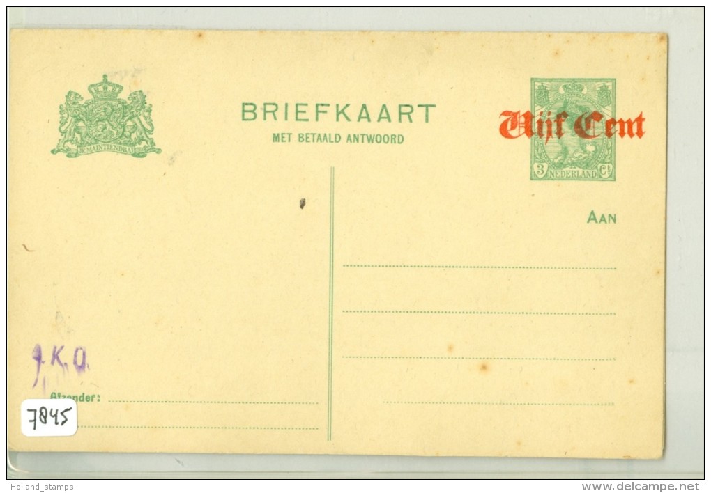 2 X ONBESCHREVEN BRIEFKAART *  VOORDRUK + OPDRUK  (7845) BRIEFKAART + BETAALD ANTWOORD - Brieven En Documenten