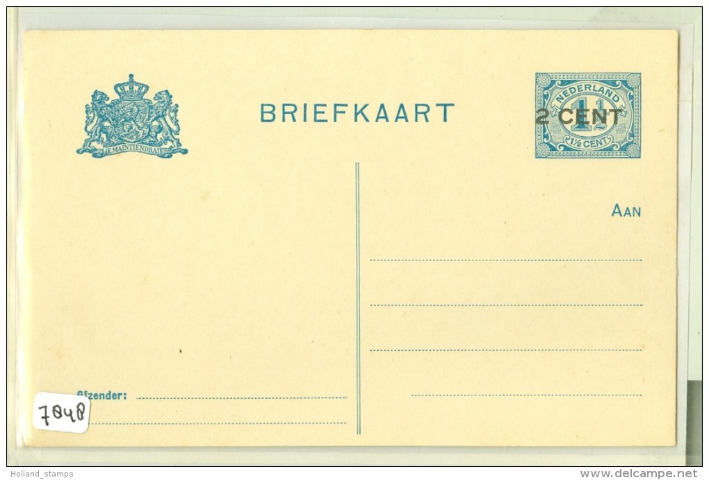 ONBESCHREVEN BRIEFKAART *  VOORDRUK NVPH 53  + OPDRUK 2 CENT (7848) - Brieven En Documenten