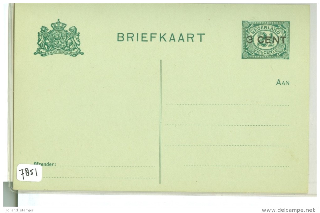 ONBESCHREVEN BRIEFKAART *  VOORDRUK NVPH 55  (7851) - Brieven En Documenten