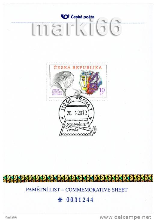 Czech Republic - 2012 - Stamp Art - Commemorative Sheet, Numbered And With Hologram - Covers & Documents