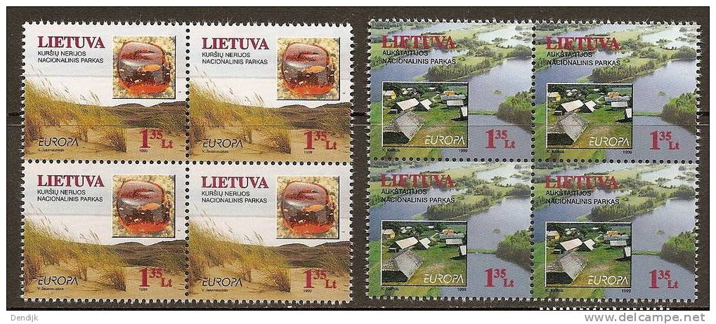 Europa CEPT 1999: Litouwen / Lithuana / Litauen /  Lituanie - Bloc Of 4 ** - 1999