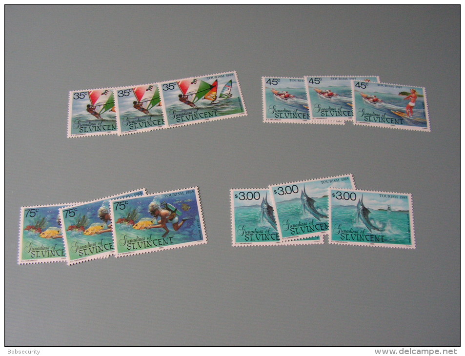 == St. BVincent Grenadines  1985   ** MNH  Lot  Fische, Boote Schiffe Wassersport  397-400 € 24,00 - St.Vincent Und Die Grenadinen