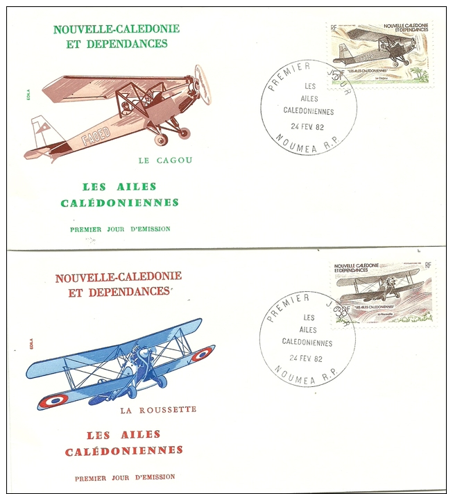 FDC - ENV.- 1er Jour  -  1982-  TAHITI - Serie  Avion, Poste Aérienne - FDC