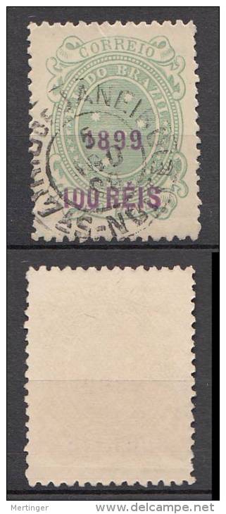 Brazil Brasilien Mi# 132 Used 100R Overprint Nice Rio Postmark - Gebraucht