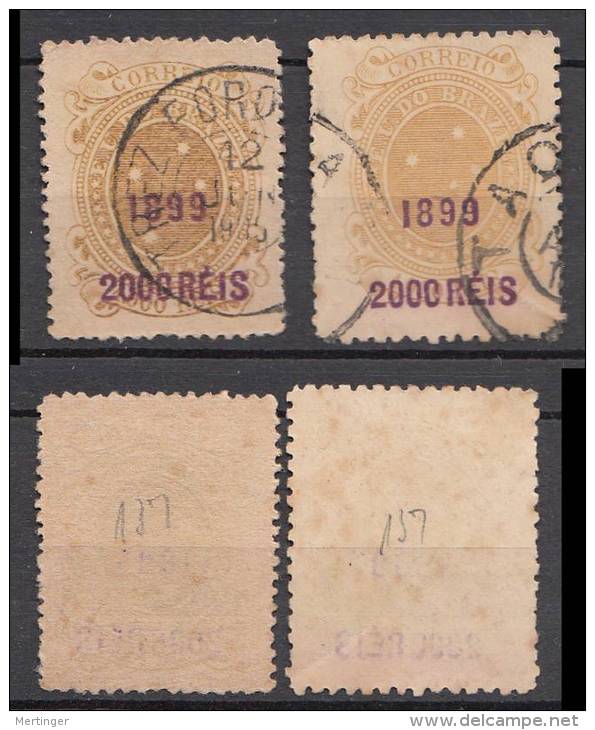 Brazil Brasilien Mi# 137 Used 2000R Overprint Perf. 11 + 13 - Used Stamps