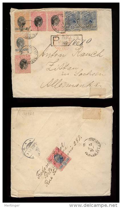 Brazil Brasilien 1895 Cover Registered PORTO ALEGRE To Germany Manuscript Pm - Storia Postale