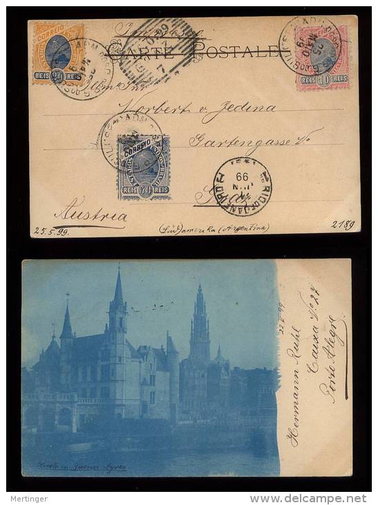 Brazil Brasilien 1899 Picture Postcard PORTO ALEGRE To Austria - Storia Postale
