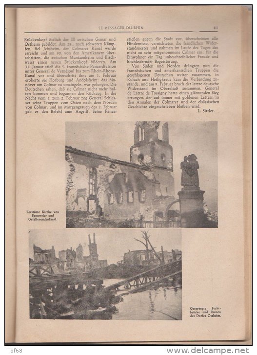 Almanach Le Messager Du Rhin 1946 Ostheim Sigolsheim Ammerschwihr - Grand Format : 1941-60