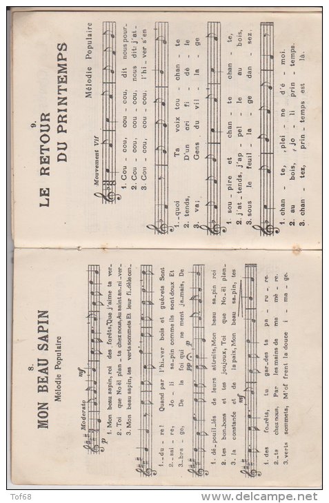 Recueil De Chansons Scolaires Mulhouse 1921 - 6-12 Ans