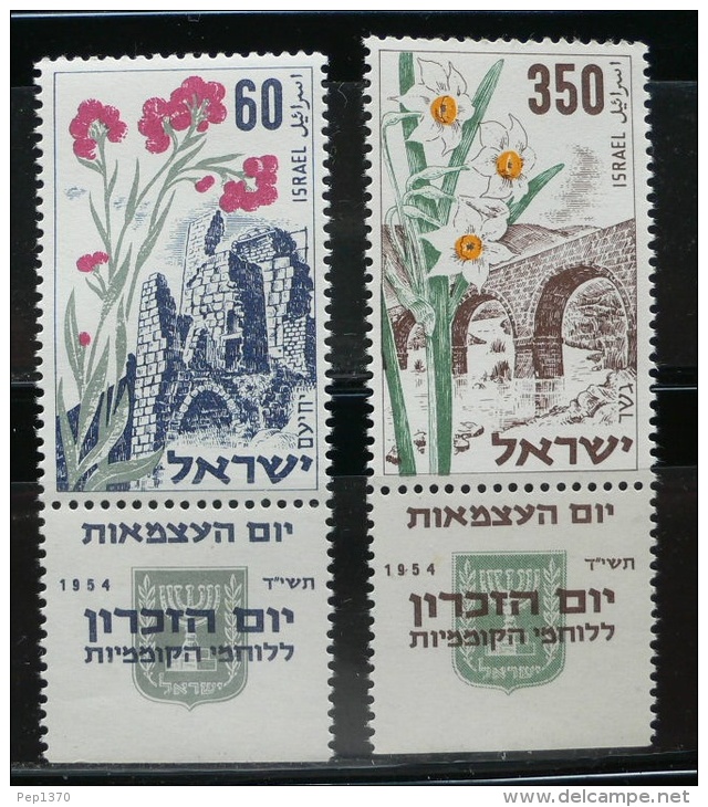 ISRAEL 1954 - 6&ordm; ANIVERSARIO DEL ESTADO - YVERT N&ordm; 76-77 - Ongebruikt (met Tabs)