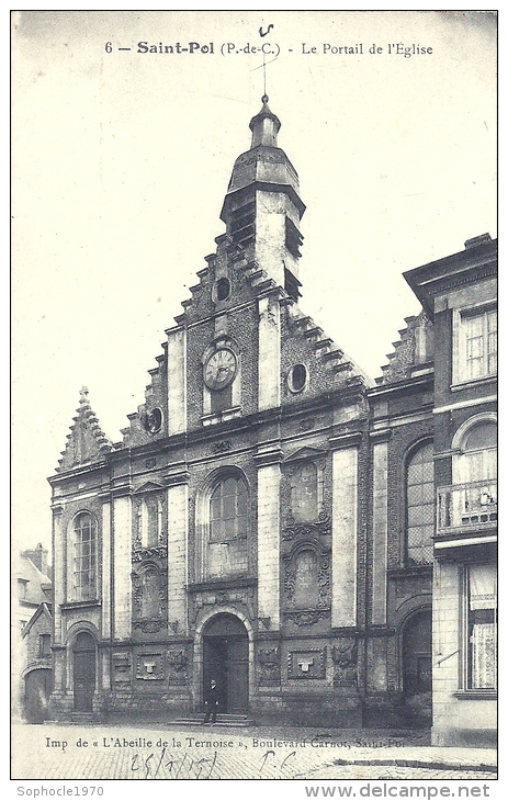 NORD PAS DE CALAIS - 62 - PAS DE CALAIS- SAINT POL SUR TERNOISE - Le Portail De L'église - Saint Pol Sur Ternoise