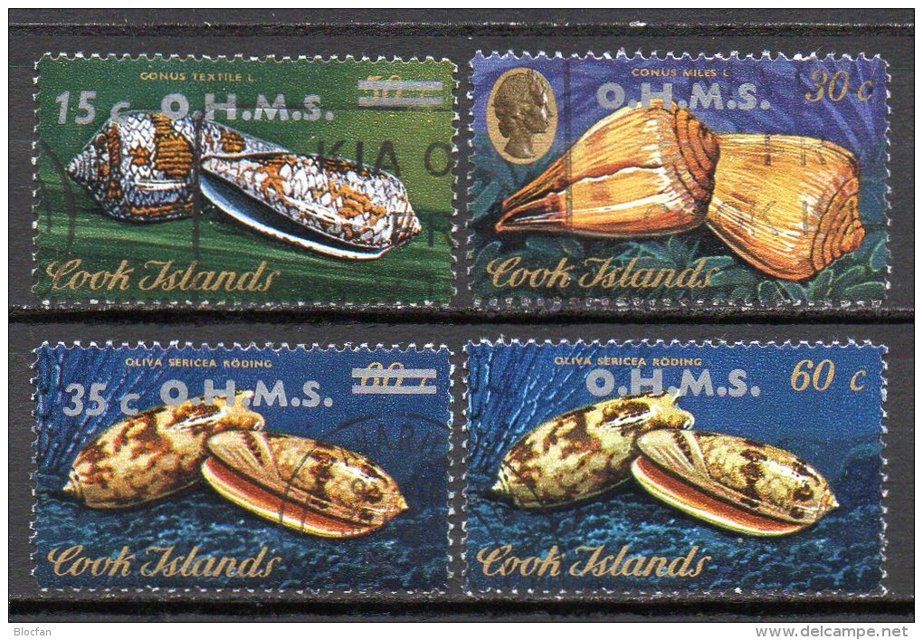 Meeres-Schnecken 1978 Cook Islands D20-26 AD O 2€ WWF Muscheln Leben Im Ozean Meereswelt Fauna Overprint Set Of Oceanien - Cookeilanden