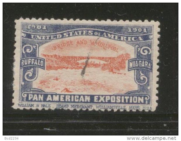 USA 1901 BUFFALO PAN AMERICAN EXHIBITION TYPE 11 SCARCE POSTER STAMP HM HALE ISSUE BRIDGE & WATERFALL BLUE AND RED - Cartes Souvenir