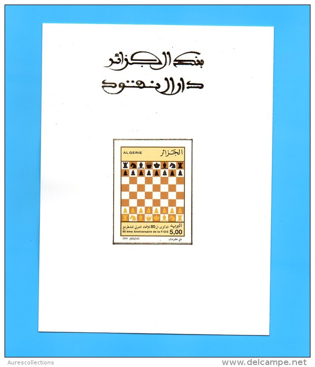Algerien Schach Algeria Chess Deluxe Proof  Epreuve Deluxe Algerie Echecs Jeux Ajedrez - Chess
