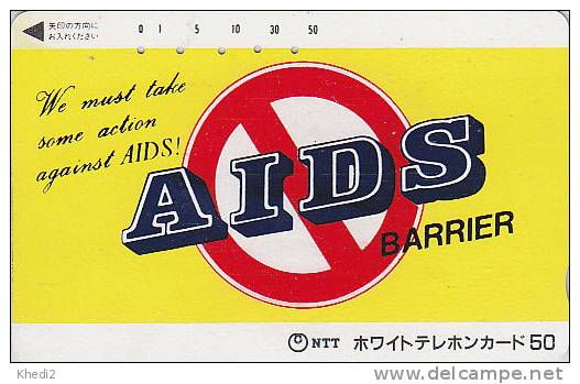Télécarte Japon / Santé Médecine  - Lutte Contre Le SIDA  - AIDS Barrier -  Japan Phonecard Telefonkarte - 79 - Publicité