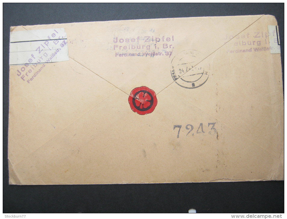 1947, Schwerer R-Brief Aus Freiburg - Other & Unclassified