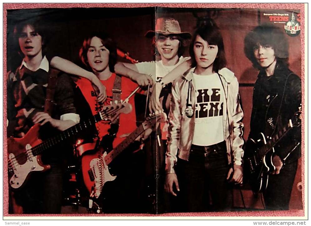 Kleines Musik Poster  -  Smokie  -  Rückseite : Gruppe Teens  -  Von Bravo Ca. 1978 - Posters