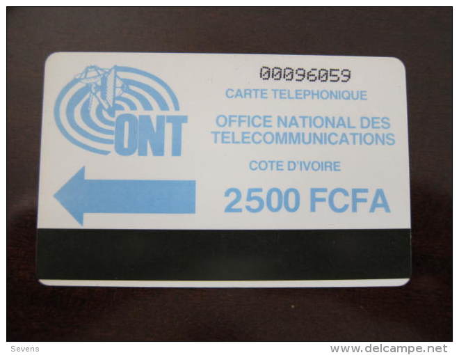 Autelca Magnetic Phonecard,ONT 2500 FCFA,used - Côte D'Ivoire