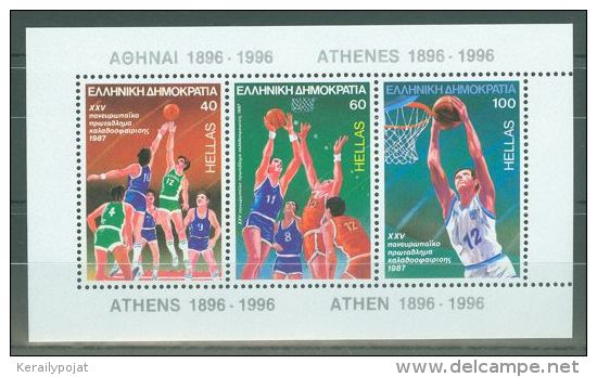 Greece - 1987 Basketball Block MNH__(TH-8246) - Blocs-feuillets