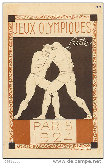 Jeux Olympiques 1924 Carte Postale Pasteur Lotta Lutte  TB Very Fine - Summer 1924: Paris