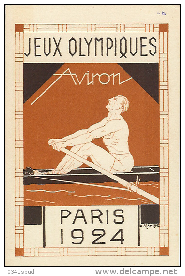 Jeux Olympiques 1924 Carte Postale Pasteur  Aviron Canottaggio Rowing  TB Very Fine - Zomer 1924: Parijs