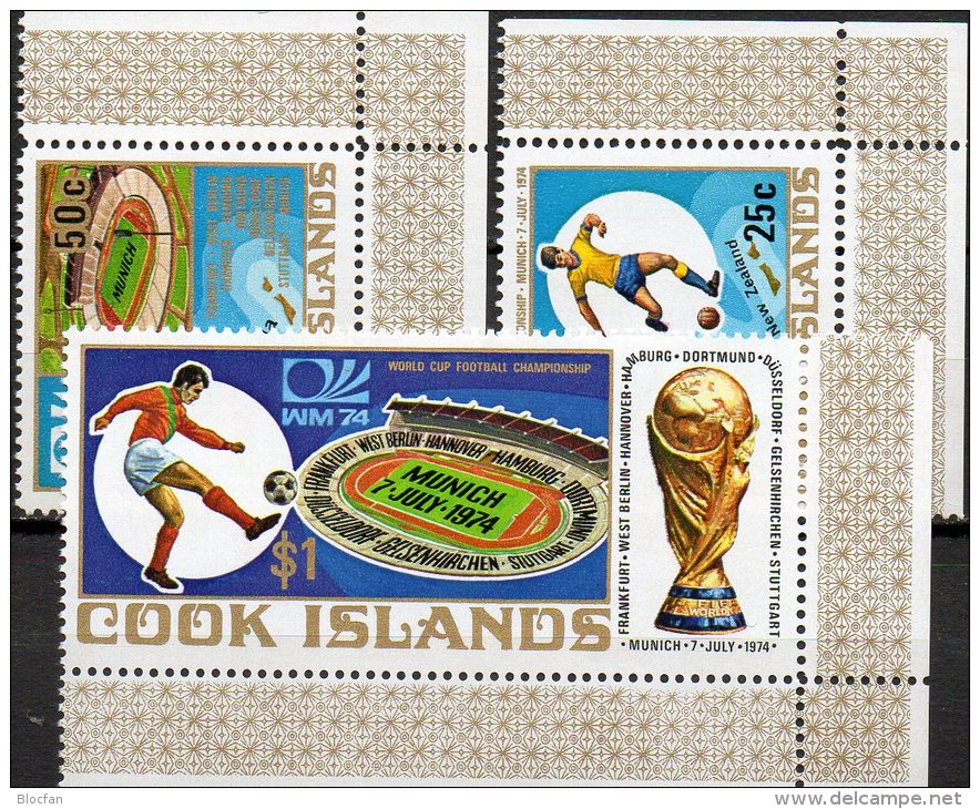 FIFA Fußball WM Germany 1974 Cook Islands 419/1 Im ER ** 6€ Karte Spieler Blocchi Bf Sport Bloc Soccer Sheet Of Oceanien - 1974 – Germania Ovest