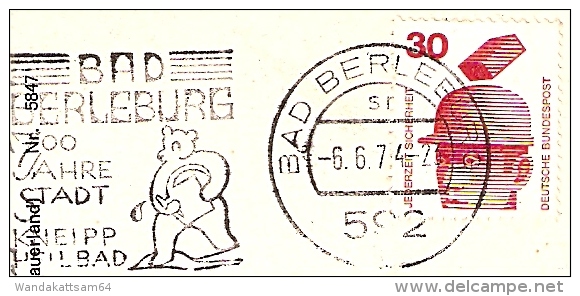 AK 5647 BAD BERLEBURG Mehrbildkarte 4 Bilder mit 2 Wappen -6. 6. 74 - 23 592 BAD BERLEBURG sr Werbestempel BAD BERLEBURG