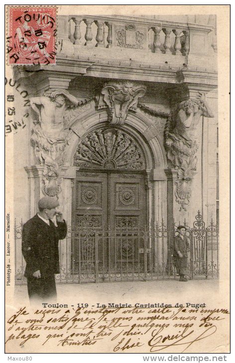 TOULON - La Mairie Cariatides De Puget -1903 - - Toulon