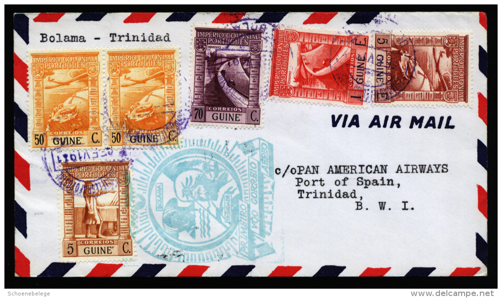 A2155) Portugiesisch-Guinea First Flight Cover Bolama - Trinidad 1941 - Portugiesisch-Guinea