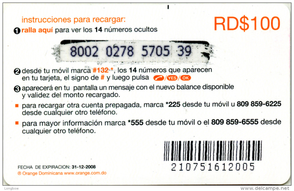 DOMINICANA PREPAID CARDS-$100 - Dominicana