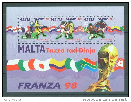 Malta - 1998 World Cup Soccer Block MNH__(TH-143) - Malte