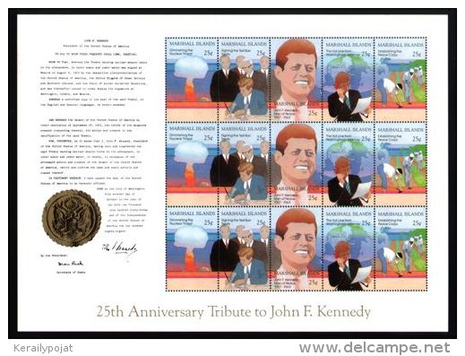Marshall Islands - 1988 John F. Kennedy Sheet MNH__(THB-1816) - Marshall Islands