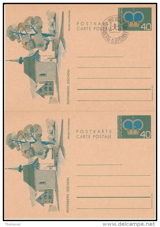 Liechtenstein 1973, Postal Stationery Postmark Vaduz And Mint - Entiers Postaux