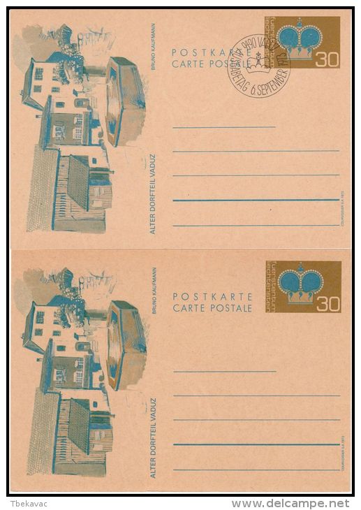 Liechtenstein 1973, Postal Stationery Postmark Vaduz And Mint - Ganzsachen